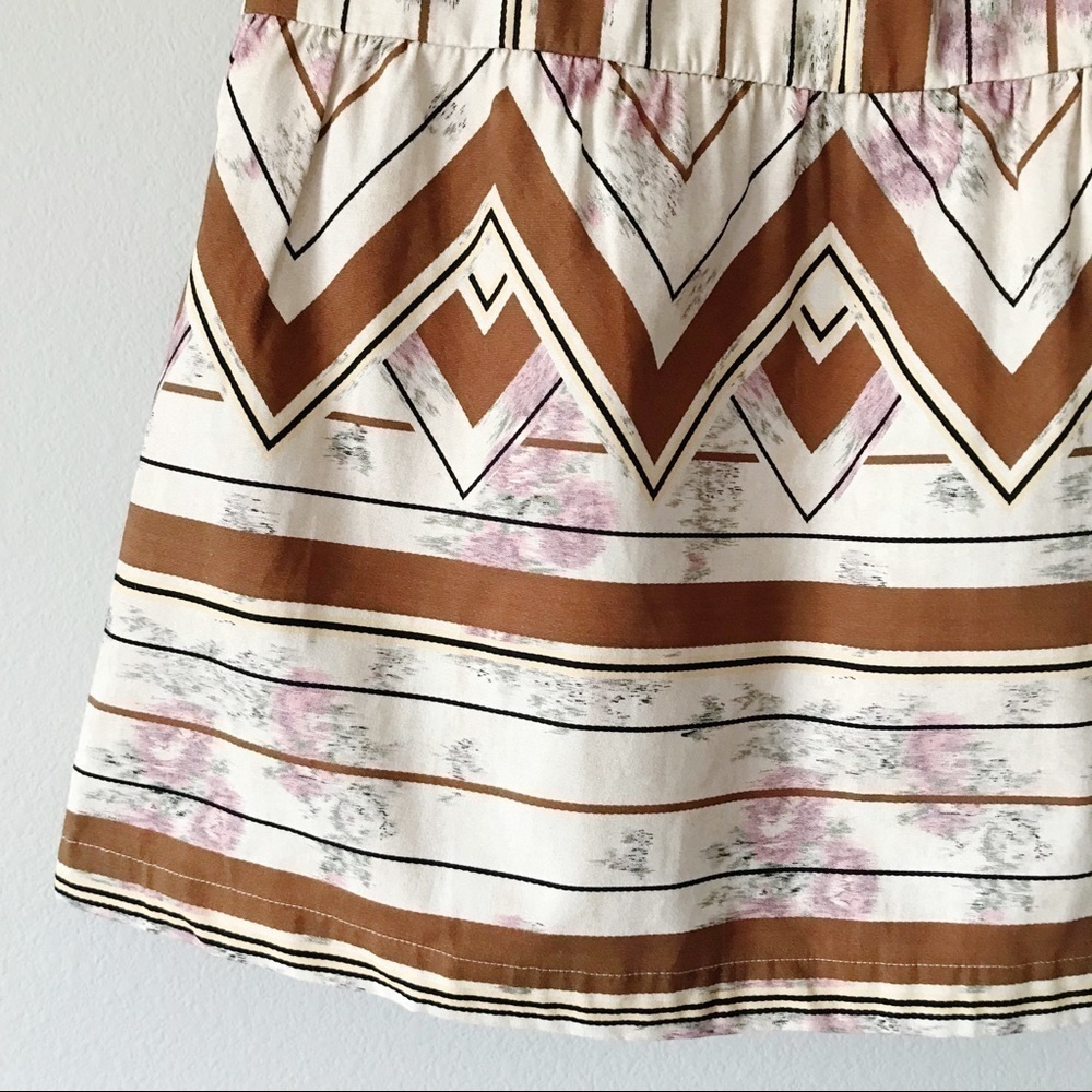 TINY for Anthropologie NWT Raleigh A-Line Mini Skirt Size Medium Floral Striped - Picture 8 of 12